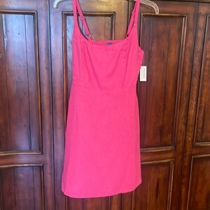 Old navy pink linen dress - new - small petite- adjustable straps